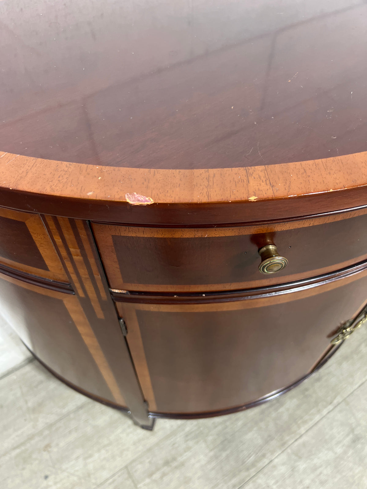 Antique Half-Moon Console Cabinet