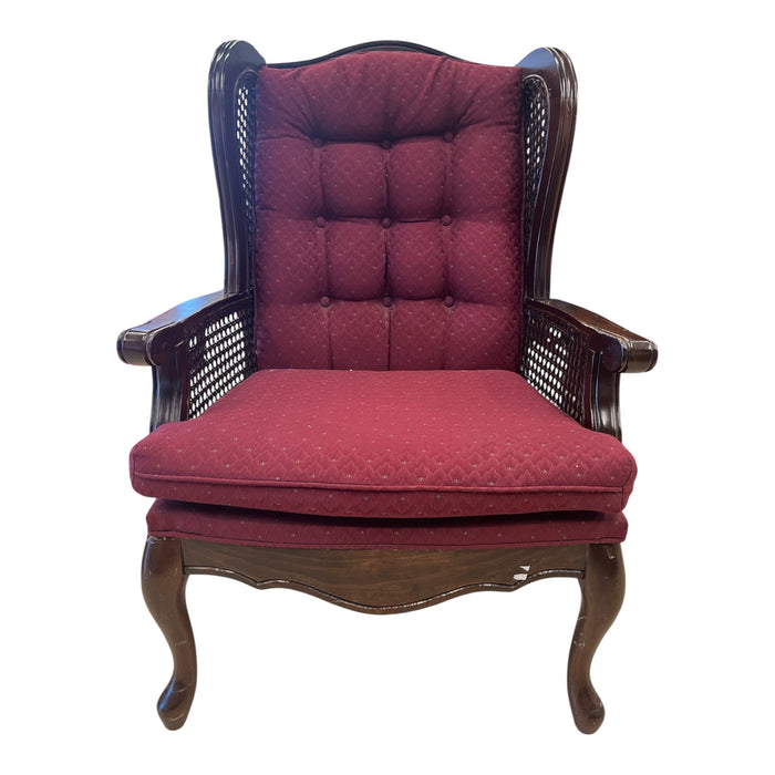 Kane Wing Chair With Burgundy Cushion