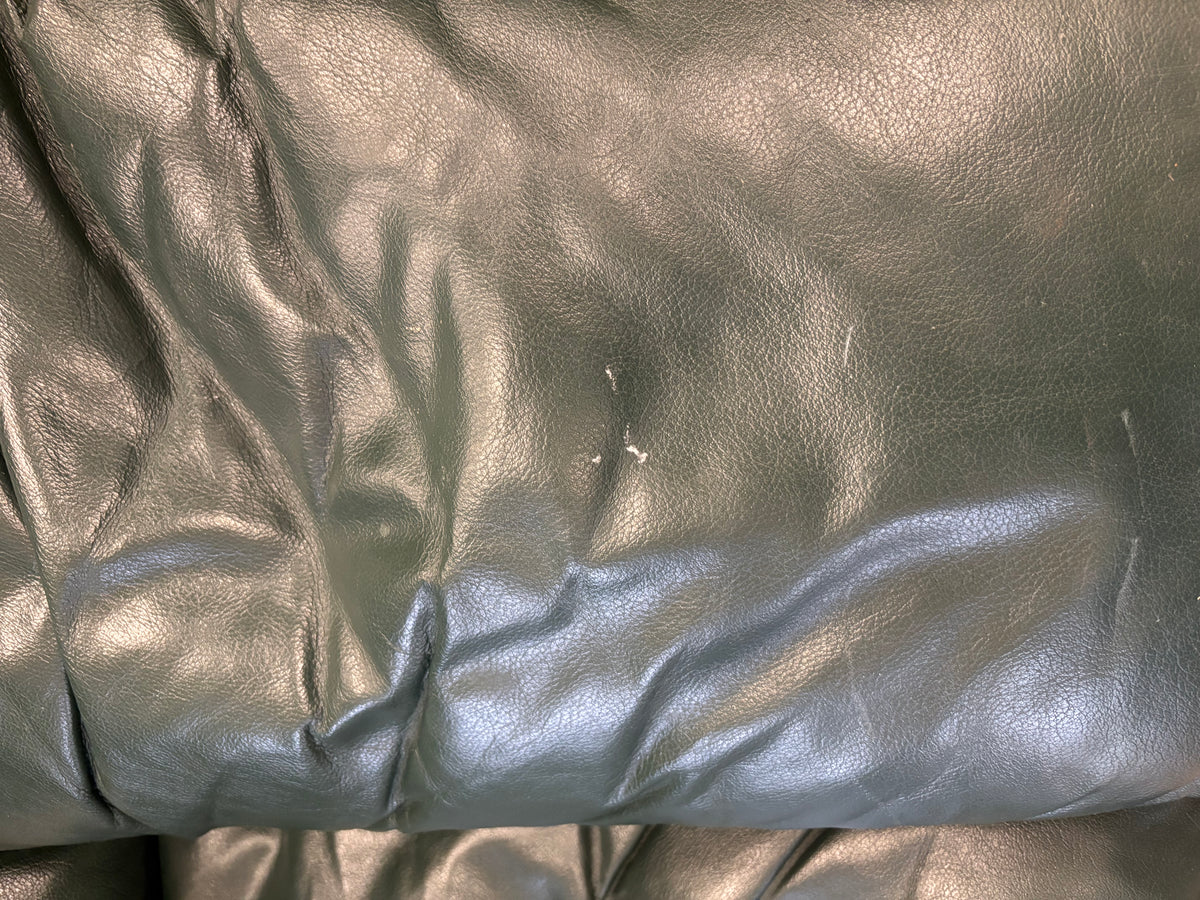 Forest Green Leather 3-Seater Sofa