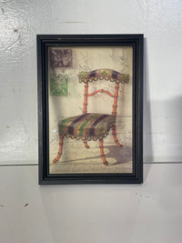 Framed Glass Art - Patterned Accent Chair