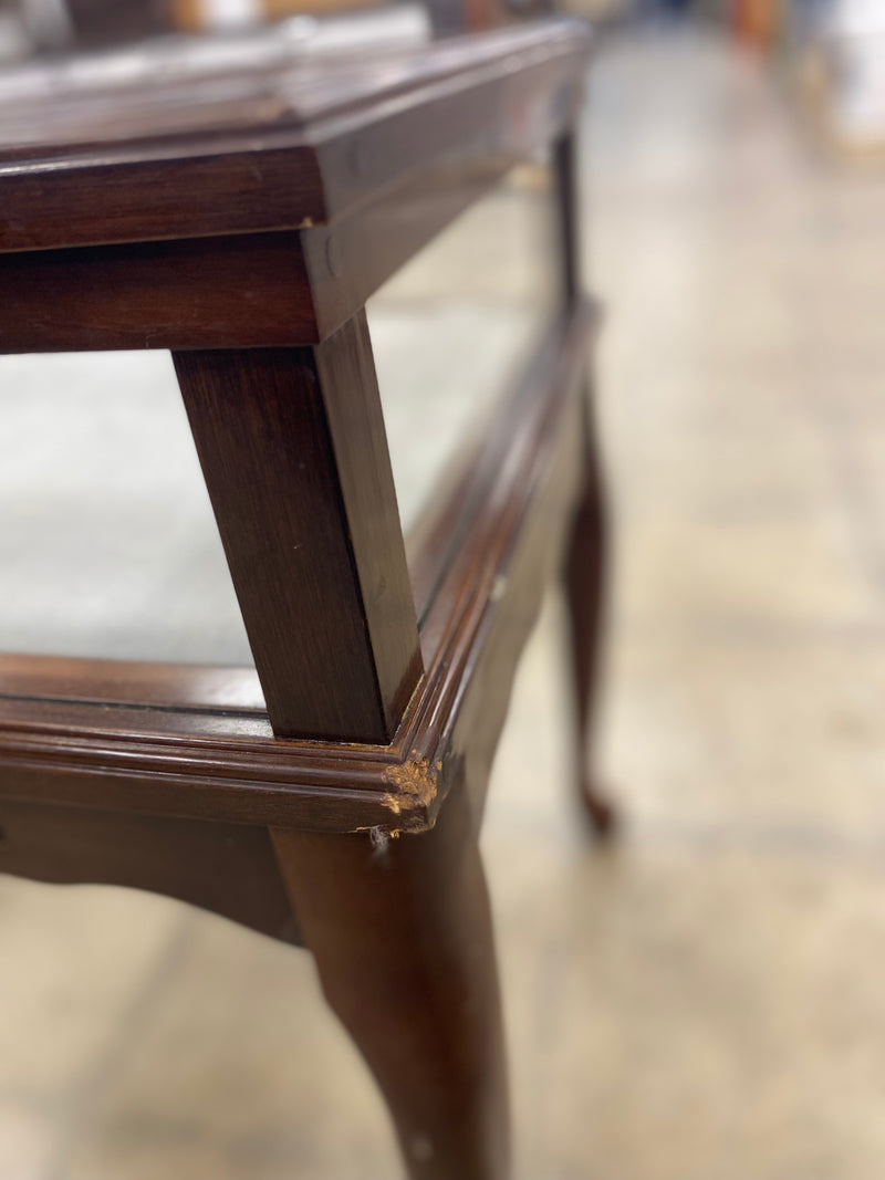 Glass Display End Table