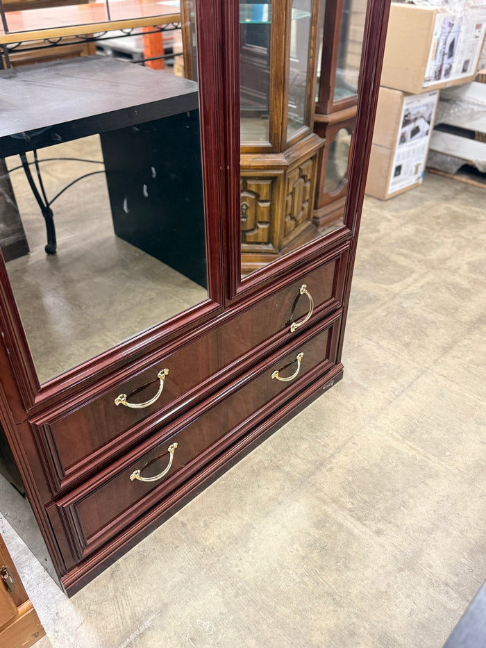 Tall Traditional 2-Door Mirrored Armoire