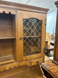 Wooden French Country Hutch with Glass Doors