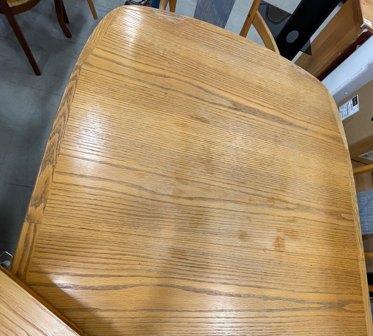 Wooden Table with 6 Chairs in Blue Fabric