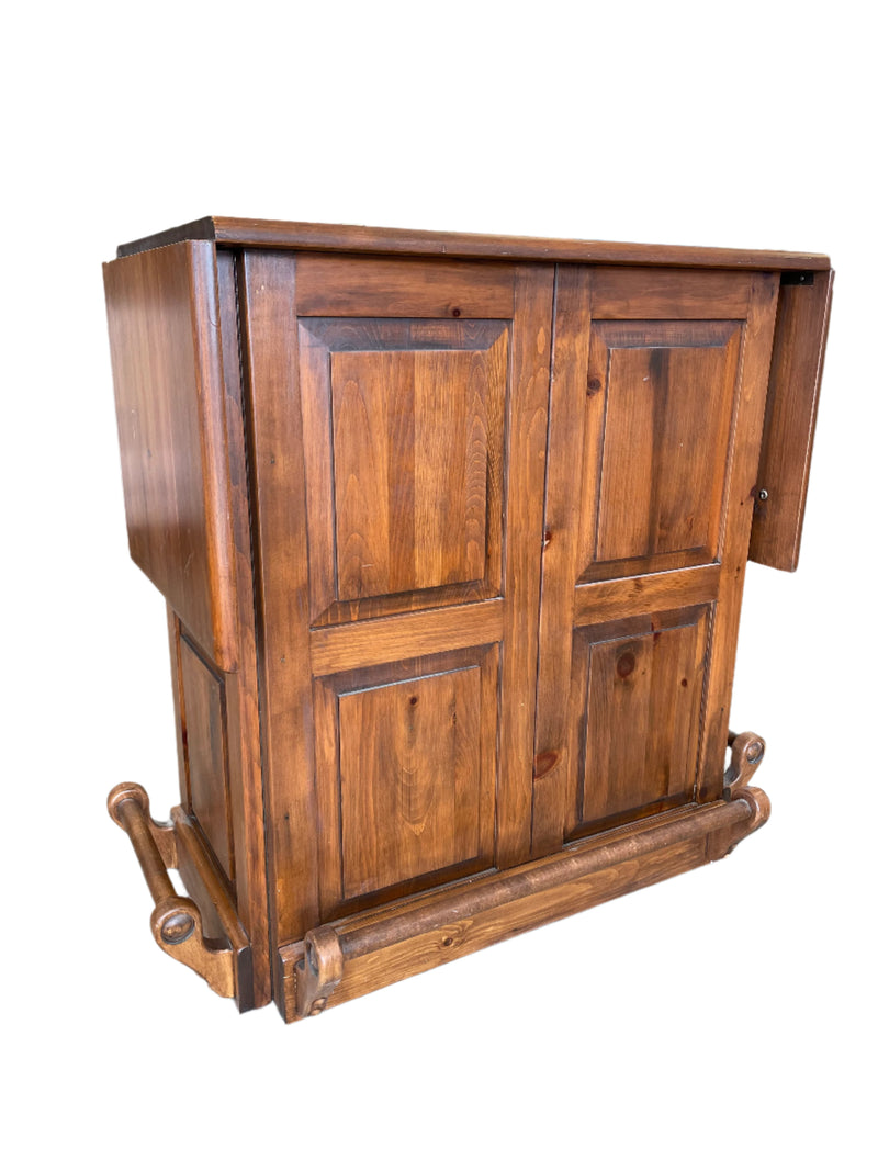 Solid Wood Portable Liquor Cabinet/Bar