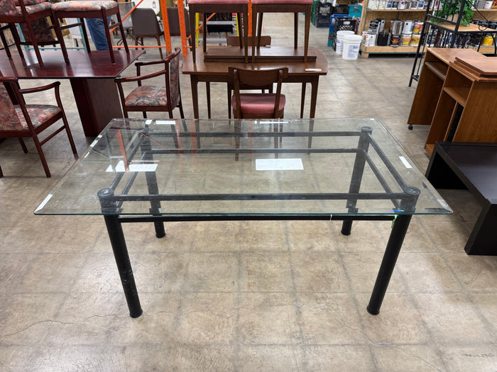 Black Rectangular Glass Dining Table