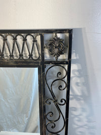 Wrought Iron Wall Mirror With Scroll Detailing