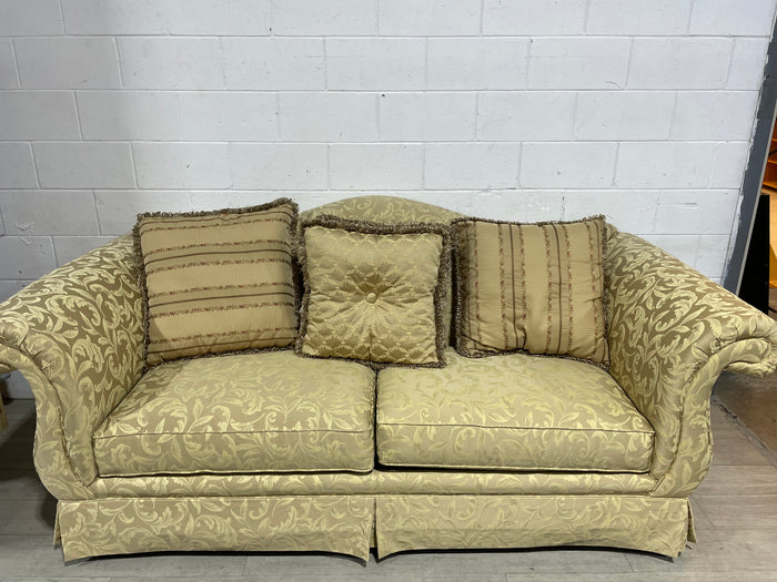 Mid Century Sofa with Gold Leaves