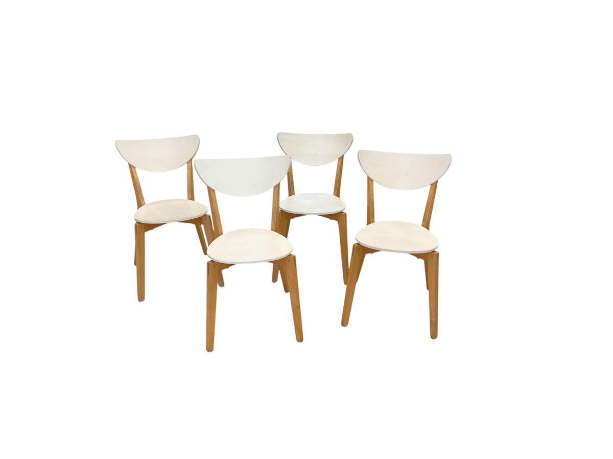 Light Tone Wood Dining Set with 4 Chairs & Bench