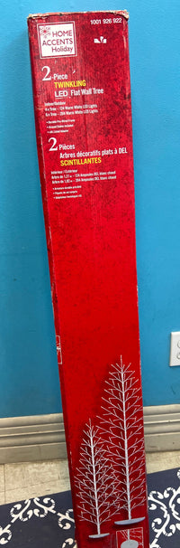 2 Piece Twinkling LED Warm White Twinkling Flat Wall Tree