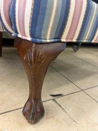 Pastel Striped Wing-back Armchair