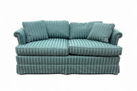 Vintage Green-Striped Loveseat