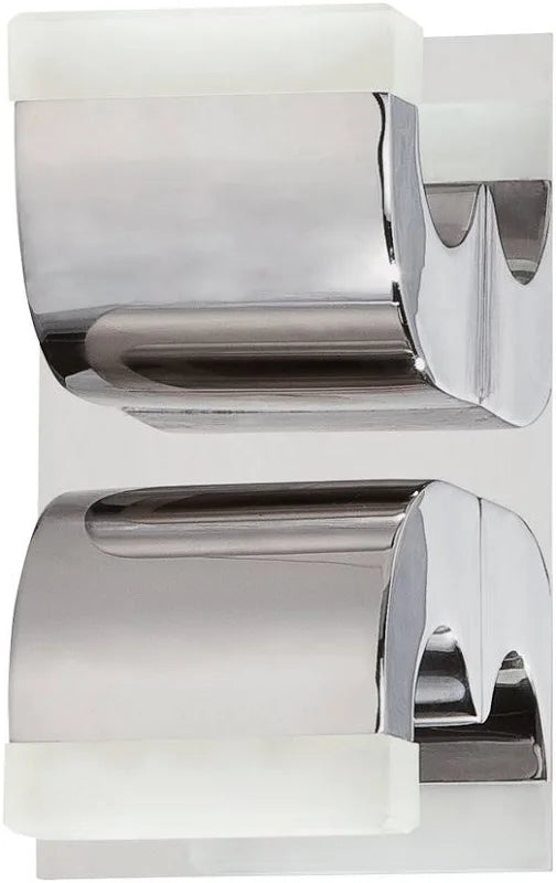 Eurofase Lighting Leo 2LT Bathbar in Chrome with Frosted Acrylic.
