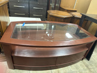 Brown Coffee Table With Glass Insert