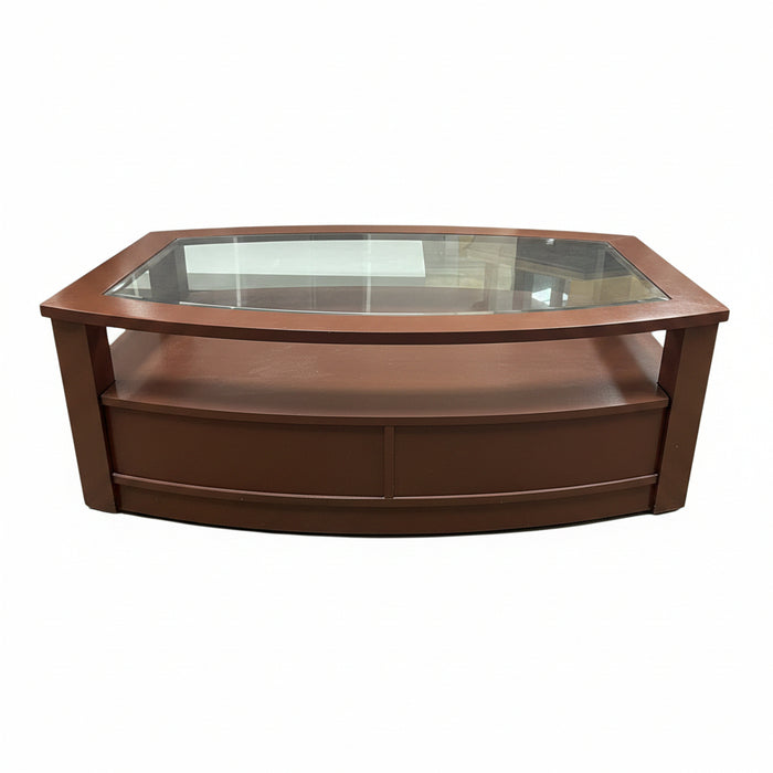 Brown Coffee Table With Glass Insert