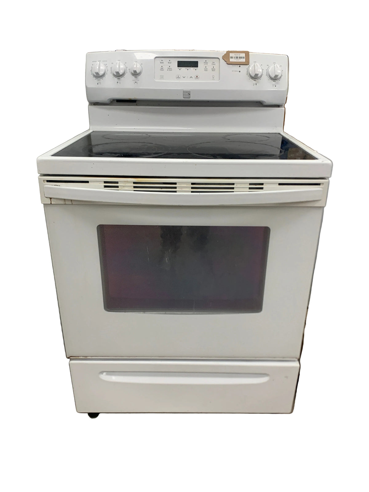 White Kenmore Glass Top Stove
