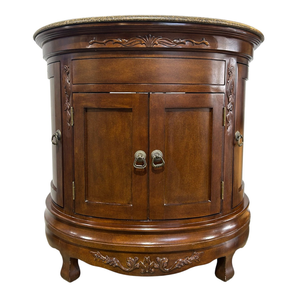 Demilune Vanity with Storage Cabinet