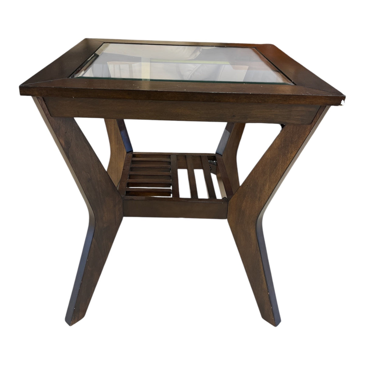 Contemporary Side Table with Glass Panes