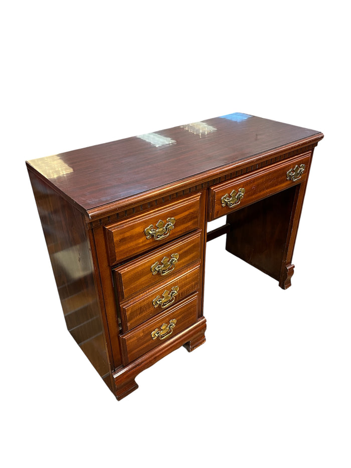 Solid Wood Executive Desk with Brass Hardware
