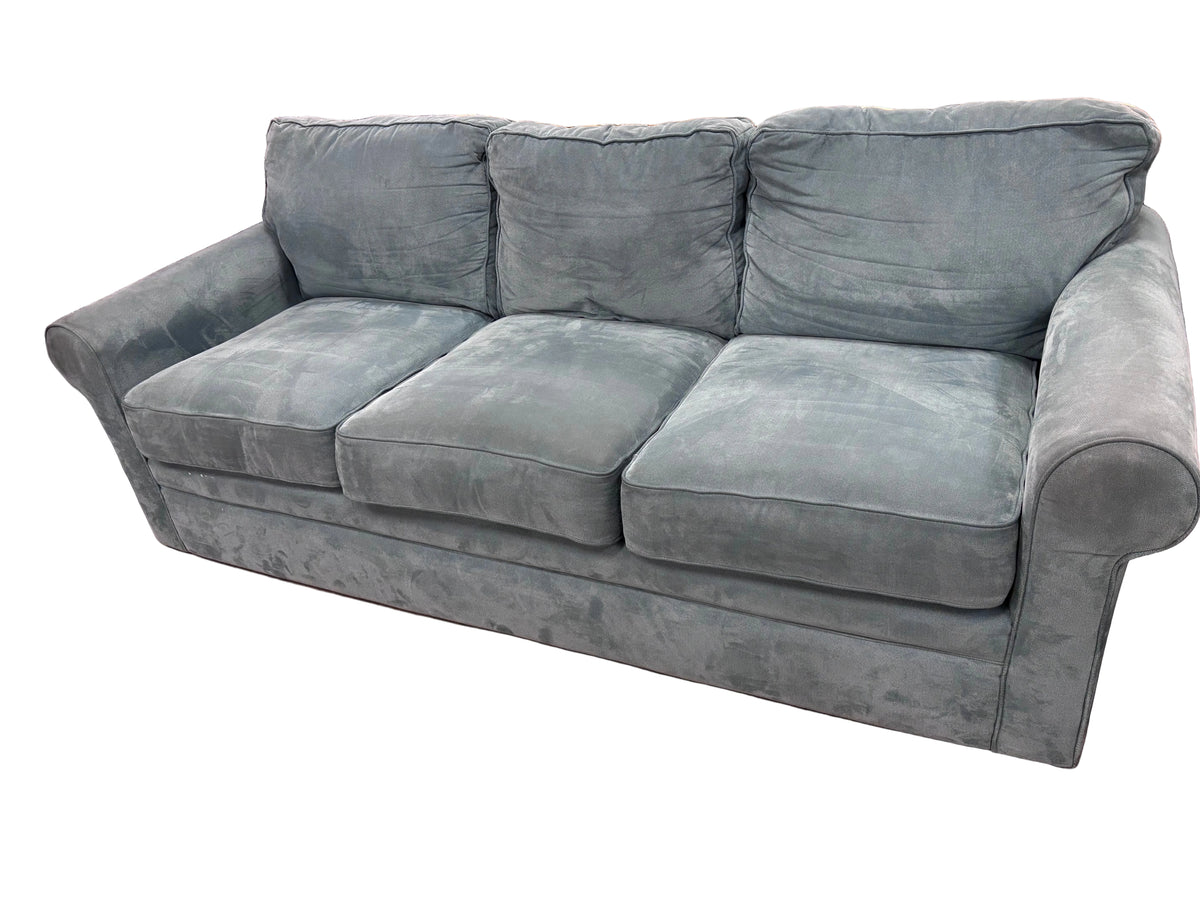 Blue 3-Seater Fabric Sofa