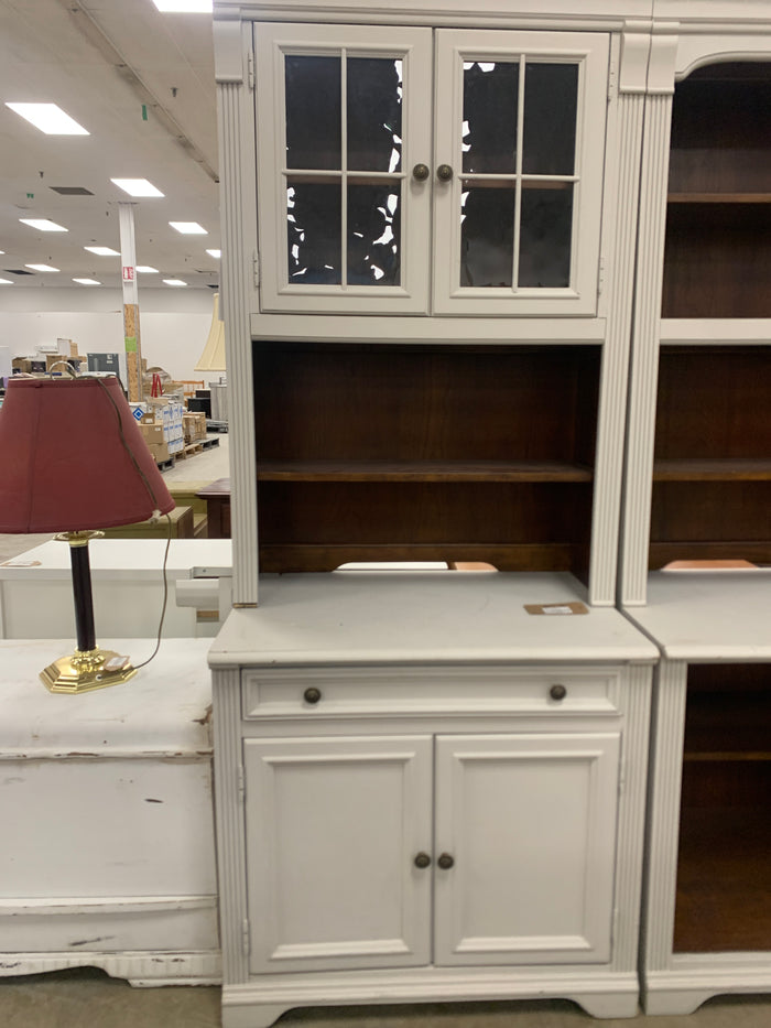 White Display Cabinet 2 Parts W/Doors