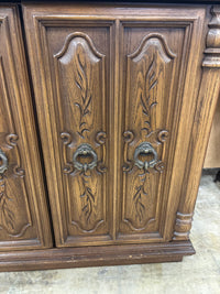 Large Antique Wood Buffet Cabinet