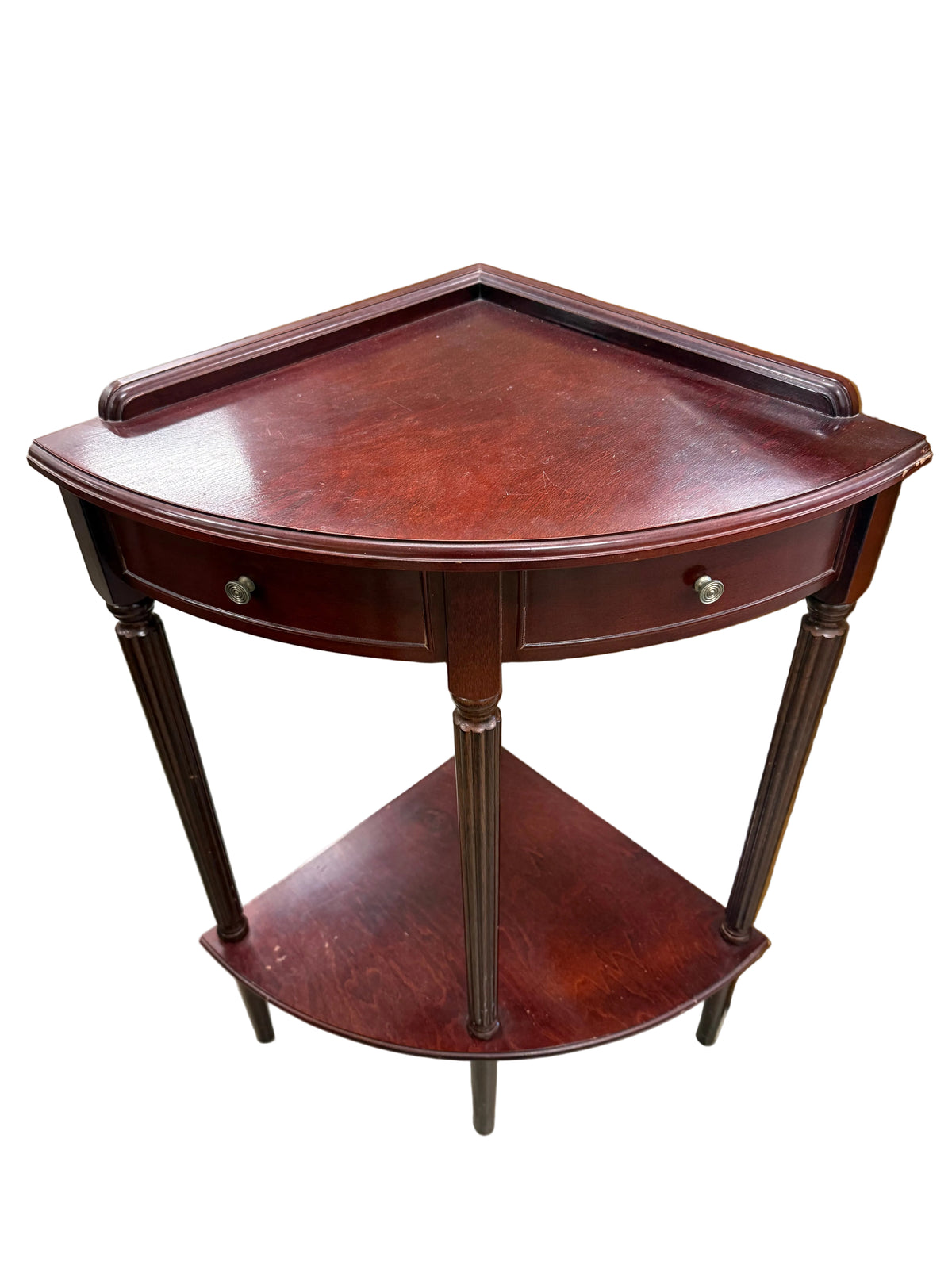 Mahogany Brown Corner Accent Table