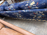 Blue Floral 3-Seater Sofa