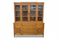 60” Wide Large, Two-Piece Wooden China Cabinet and Buffet Hutch