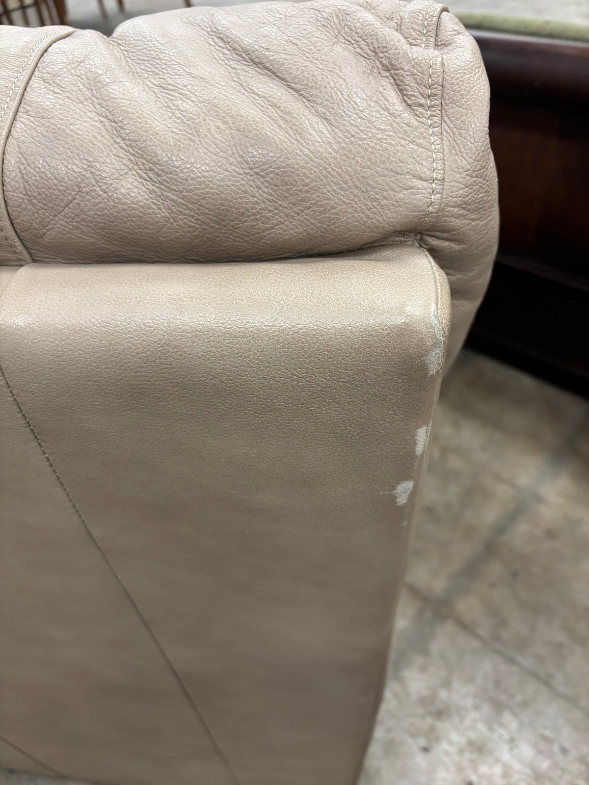 Beige Leather Armchair