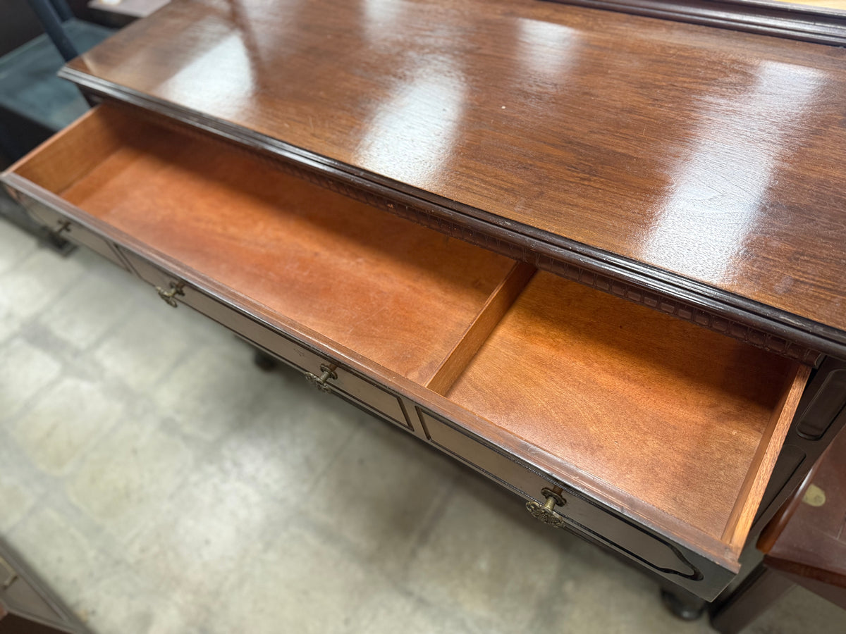 Vintage Wood Sideboard w/ Carved Details