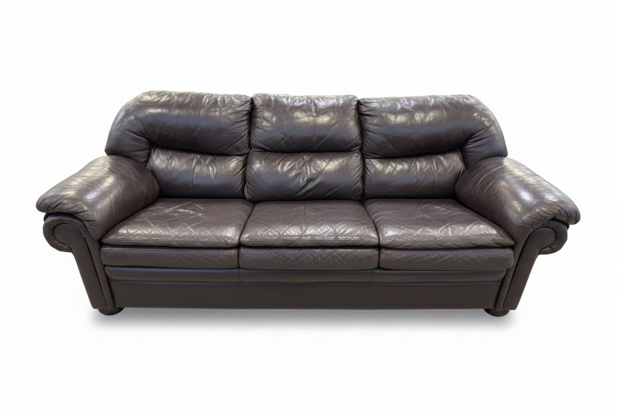 3 Seater Brown Leather Sofa