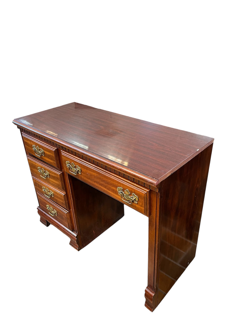 Solid Wood Executive Desk with Brass Hardware