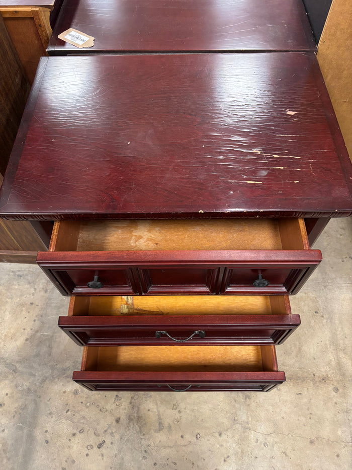 Dark Cherry Wood Nightstand