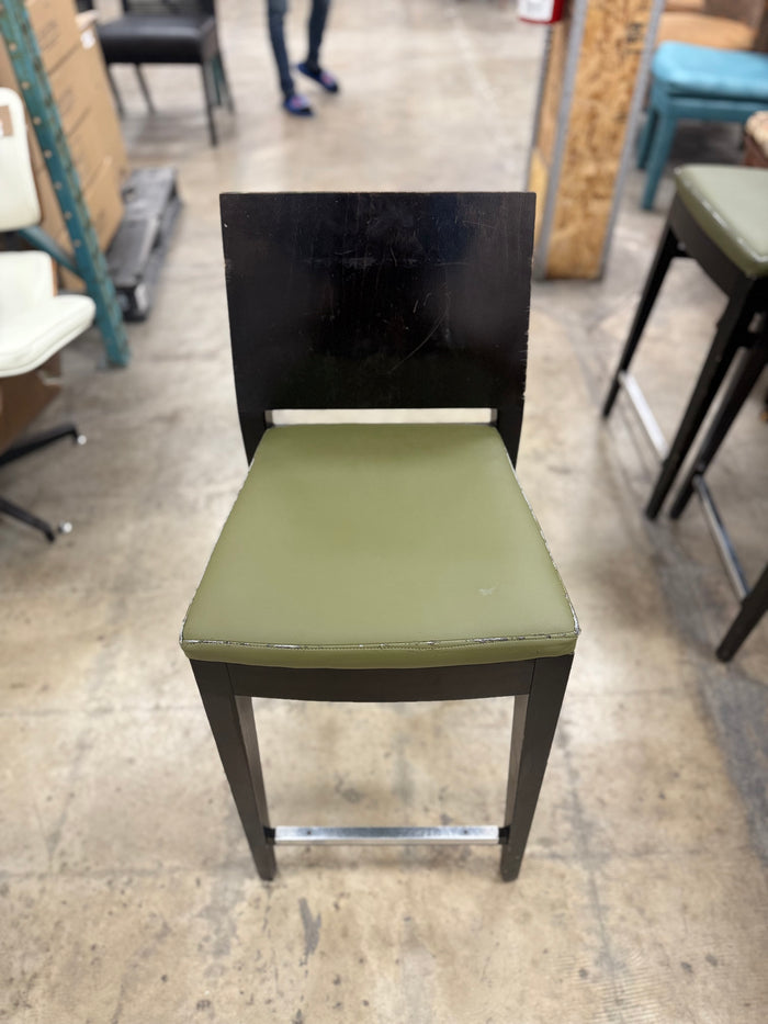 Dark Brown and Olive Green Bar Stool