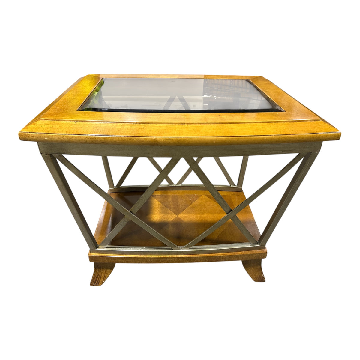 Metal Lattice End Table