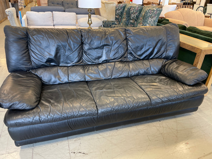 Black 3-Seat Sofa (Pleather)