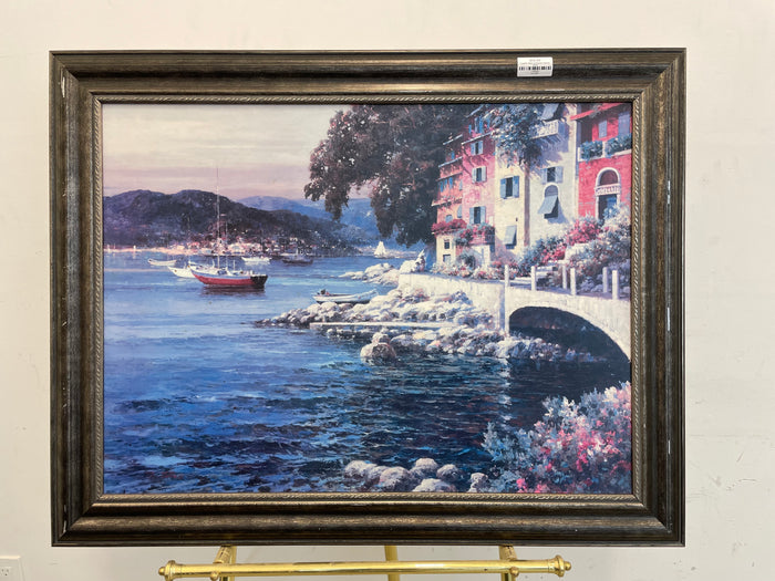 Coastal Village Landscape Wall Art