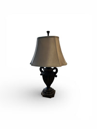 Bronze Urn Style Lamp with Fabric Shade