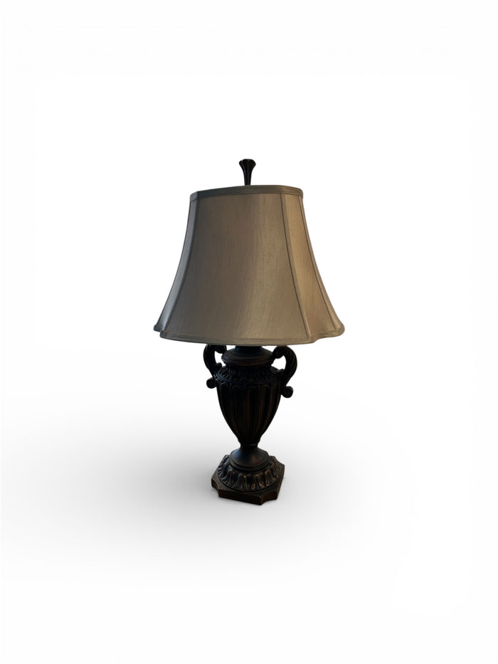 Bronze Urn Style Lamp with Fabric Shade
