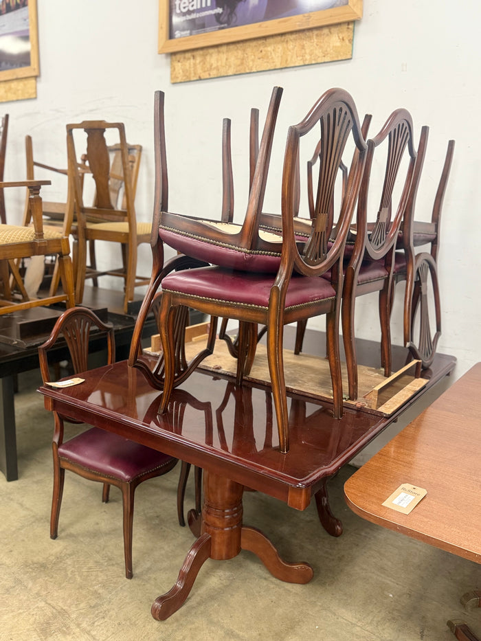 Chocolate Brown and Mahogany Dining Set