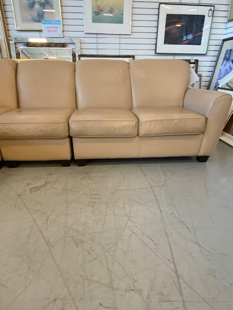 Tan Leather Sectional Sofa