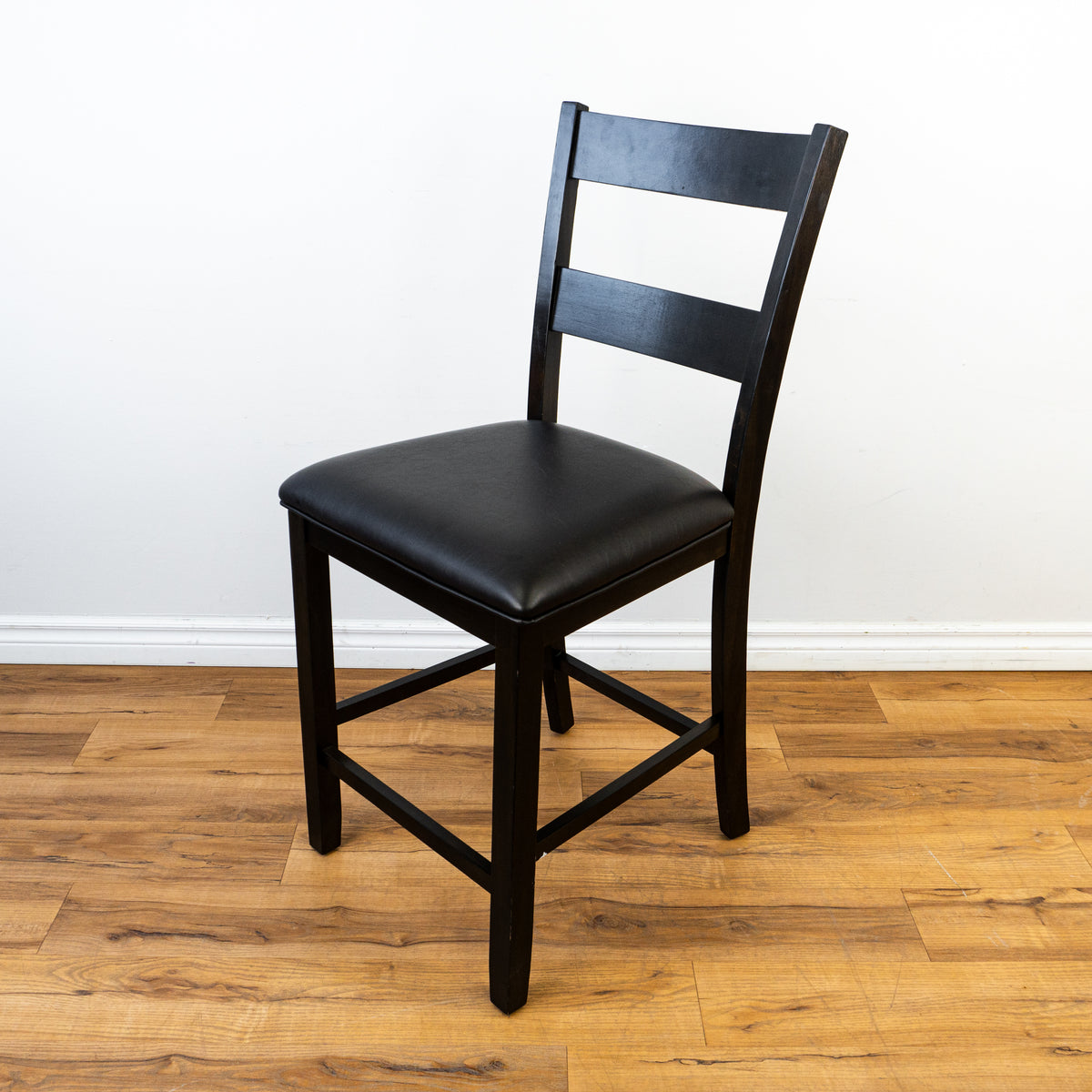 Faux Leather Upholstered Counter Height Dining Chair in Rustic Brown