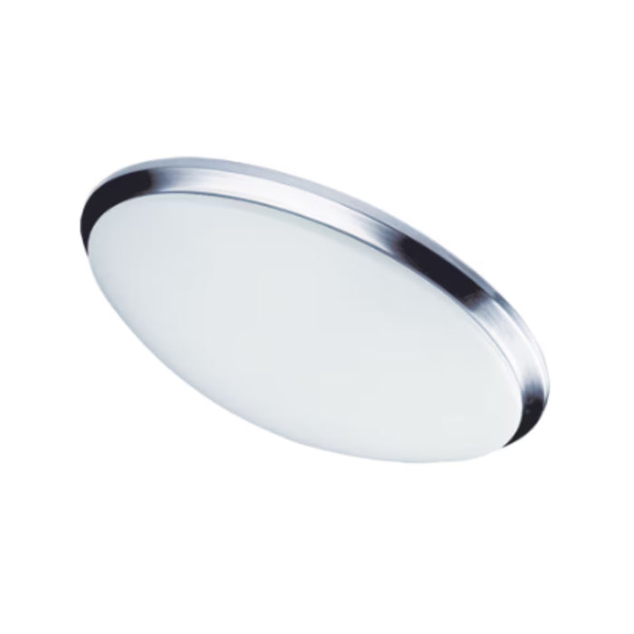 1-Light Polished Chrome Integrated LED Flushmount - White Shade