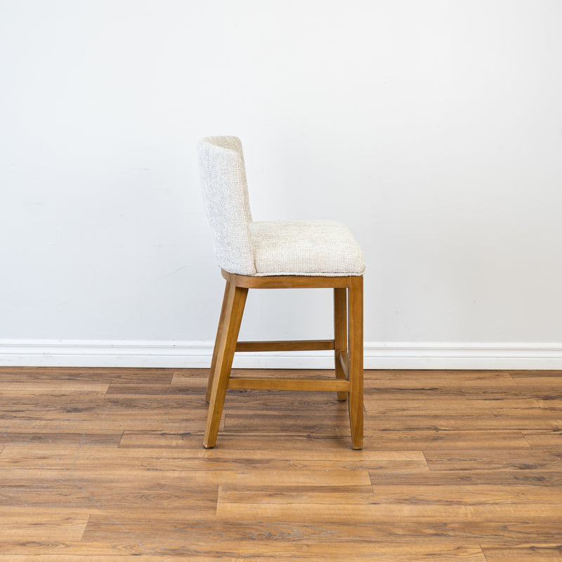 Counter Stool in Grey Bouclé