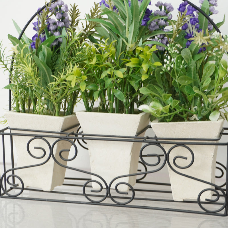 10.5-inch W Artificial Lavender Basket