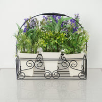 10.5-inch W Artificial Lavender Basket