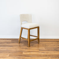 Counter Stool in Grey Bouclé