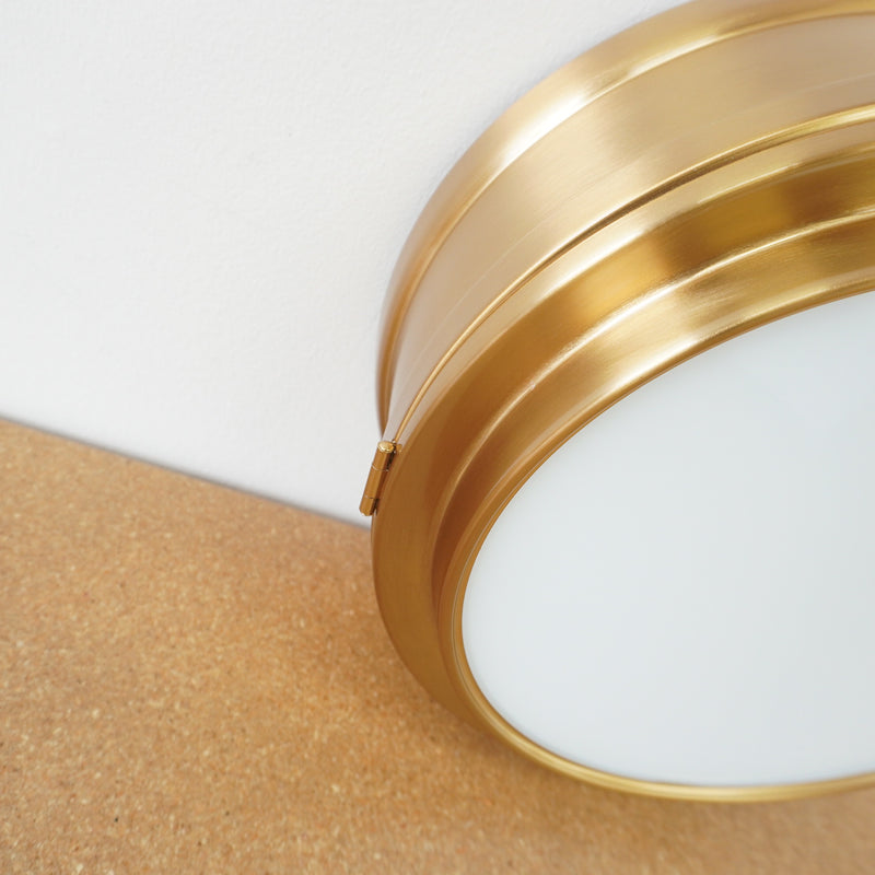 10-inch Flush Mount Light in Aged Brass