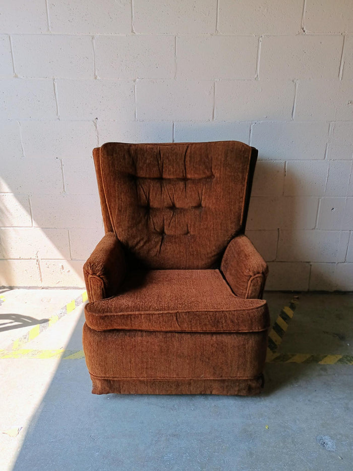 Cinnamon Brown Tufted Armchair